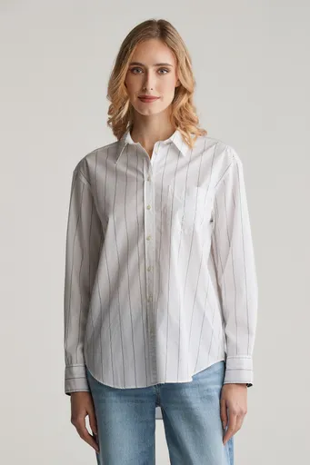 KOŠILE GANT REL STRIPED CONTRAST SHIRT EVENING BLUE