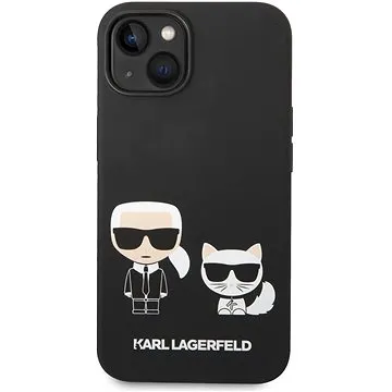 Karl Lagerfeld and Choupette Liquid Silicone Zadní Kryt pro iPhone 14 Black (KLHCP14SSSKCK)