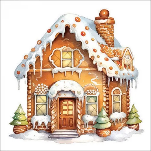 Bílé ubrousky perníková chaloupka Gingerbread House - 33*33 cm (20ks) Ostatní