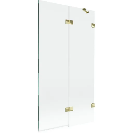 MEXEN/S Lunar vanová zástěna 2-křídlová pravá 100 x 150, transparent, zlatá 897-100-100-50-00-P