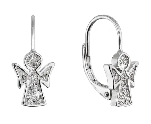 Evolution Group - Pavona Něžné stříbrné náušnice Andílek se zirkony 11543.1