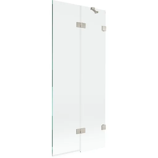 MEXEN/S Lunar vanová zástěna 2-křídlová pravá 80 x 150, transparent, nikl kartáčovaný 897-080-100-97-00-P