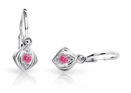 Cutie Jewellery Dětské náušnice z bílého zlata C1897-10-X-2 fuchsiová