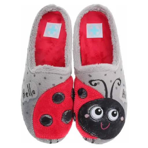 Dámské domácí pantofle Medi Line 1121-024 grey-red 38