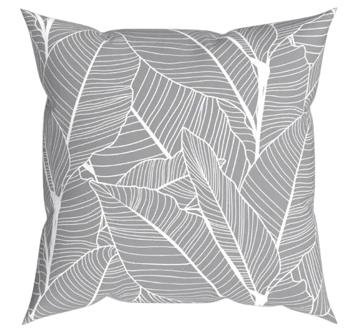 VANESSA dekorační polštář, šedé listy, 43 x 43 cm