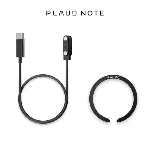 PLAUD NOTE Accessory Kit Black - Nabíječka a magnetický clip, černá