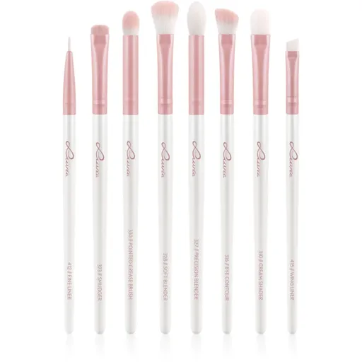 Luvia Cosmetics Prime Vegan All Eye Want sada štětců na oči Candy (Pearl White / Rose) 8 ks