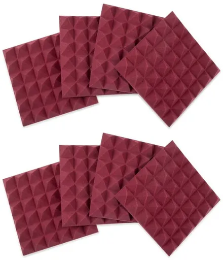 Gator Frameworks 12x12 Acoustic Pyramid Panel Burgundy 8 Pack
