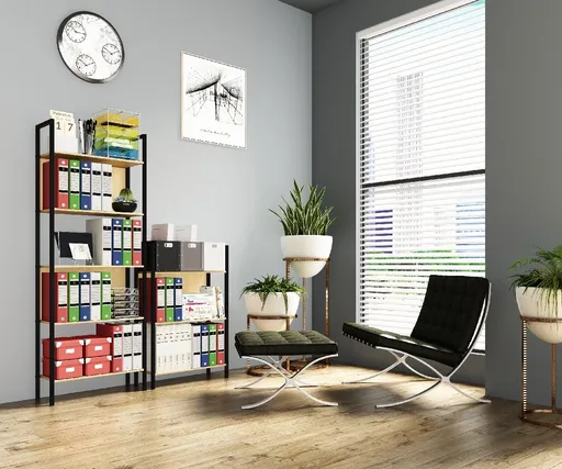 VCM Kancelářská police „Flakos“ se 3 přihrádkami, dub medový