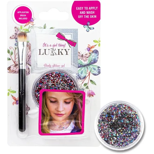 LUKKY třpytivý tělový gel se štětcem, barevný mix