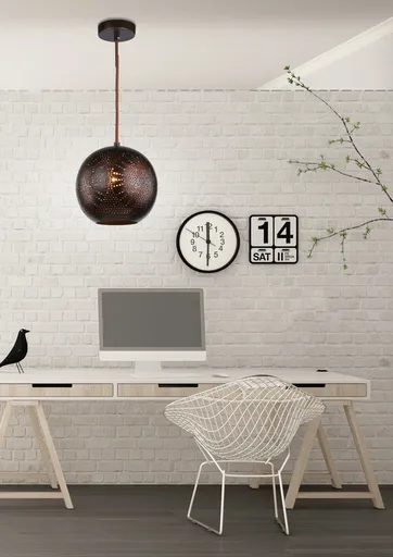 Závěsná stropní lampa 1X60W E27 hnědá