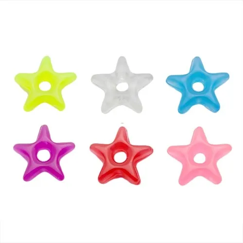 Přívěsek na piercing - barevná akrylová hvězdička - Barva: Světle modrá