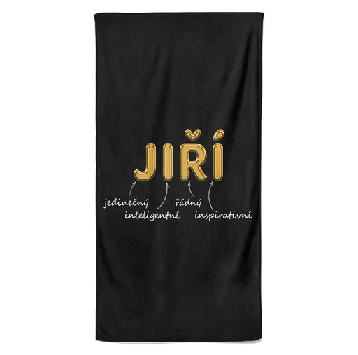 Osuška Mužská jména – GOLD (Jméno: Jiří, Velikost osušky: 100x170cm)