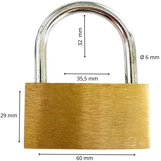 Zámek visací mosazný, 60 mm (123060)