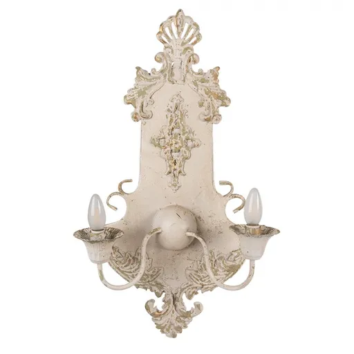 Béžová antik nástěnná kovová lampa Anelli - 40*18*70 cm E14/ 2*25W Clayre & Eef