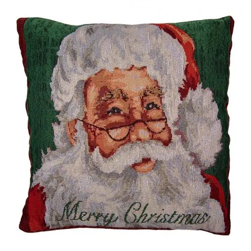 Červený povlak na polštář Santa Claus Christmas Rustic II - 44*44 cm Clayre & Eef