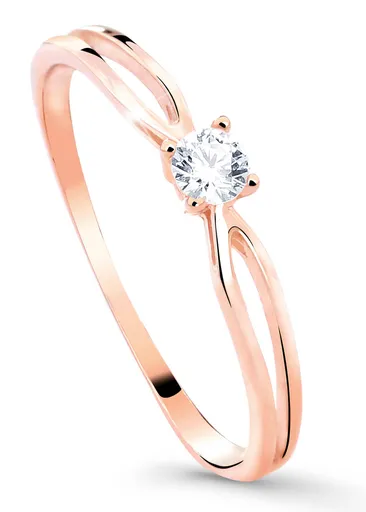 Cutie Jewellery Něžný třpytivý prsten z růžového zlata Z8027-10-X-4 57 mm