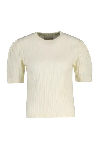 SVETR GANT COTTON CABLE C-NECK SS CREAM