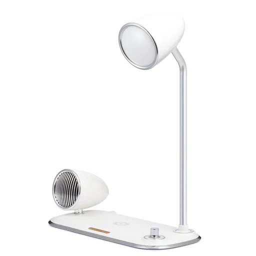 WG - Led lampička s bezdrátovým nabíjením a bluetooth speakerem WG Retro Kathie, bílá