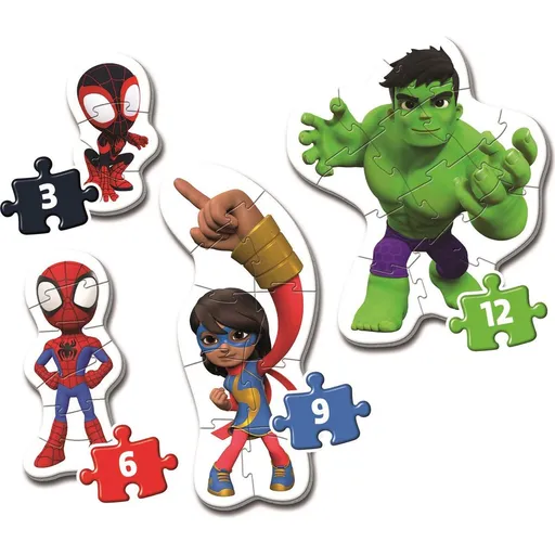 Clementoni Moje první puzzle 3, 6, 9 a 12 dílků Spidey Marvel