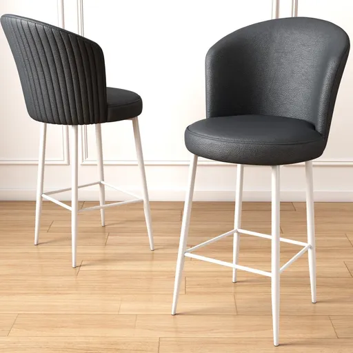 Bar Stool Set (2 Pieces) Uras - Anthracite, White