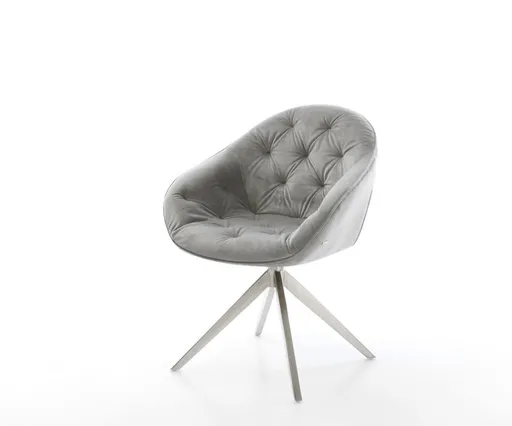 Otočná židle Gaio-Flex sametově šedá křížový rám široký