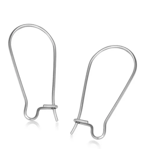 Uzavíratelné háčky na náušnice, chirurgická ocel, stříbrná barva