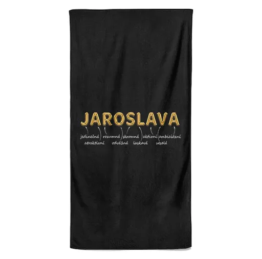 Osuška Ženská jména – GOLD (Jméno: Jaroslava, Velikost osušky: 70x140cm)