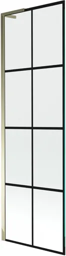 MEXEN/S Next L vanová zástěna FIX 60 x 150, černá vzor, zlatá 895-060-000-03-77-50