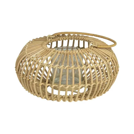 Přírodní ratanová lucerna s ouškem Windli - Ø 22*12cm Mars & More