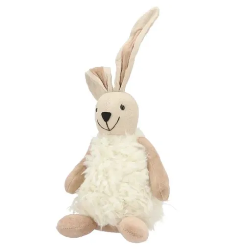 Dekorace zajíček vezoucí vozík plný květin - 11*6*10 cm Clayre & Eef