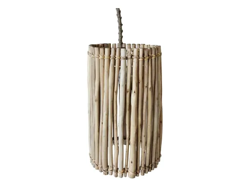 Přírodní závěsné světlo s dřevěným stínidlem Eucalypt - Ø 25*40cm/ E27/ 40W Chic Antique