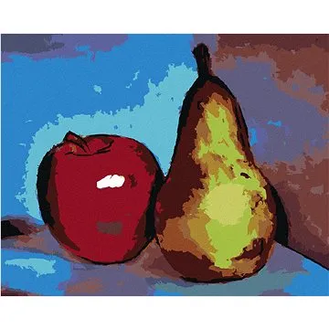Zuty - Malování podle čísel - JABLKO A HRUŠKA, 80x100 cm, vypnuté plátno na rám (HRAmmb09399nad)