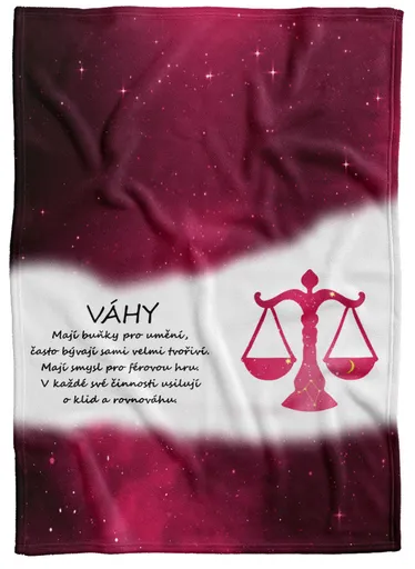 Deka Váhy (23.9. - 22.10.) - červená (Podšití beránkem: NE)