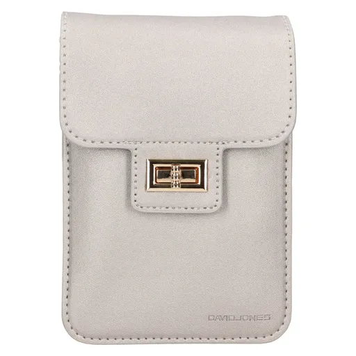 Dámská kabelka na mobil a doklady David Jones Livie - stříbrná