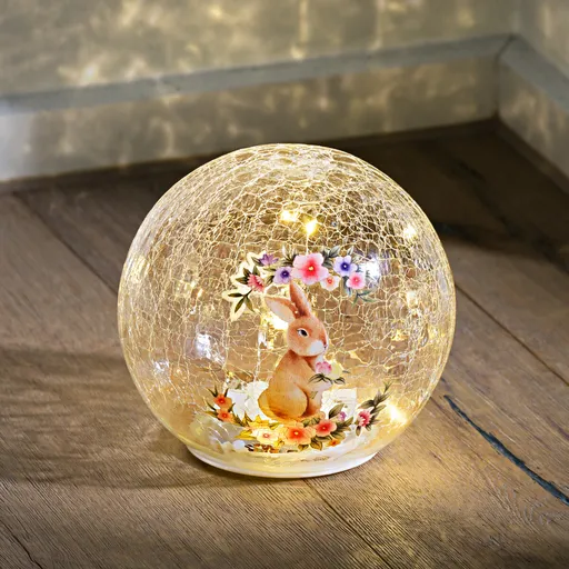 LED skleněná koule Zajíček
