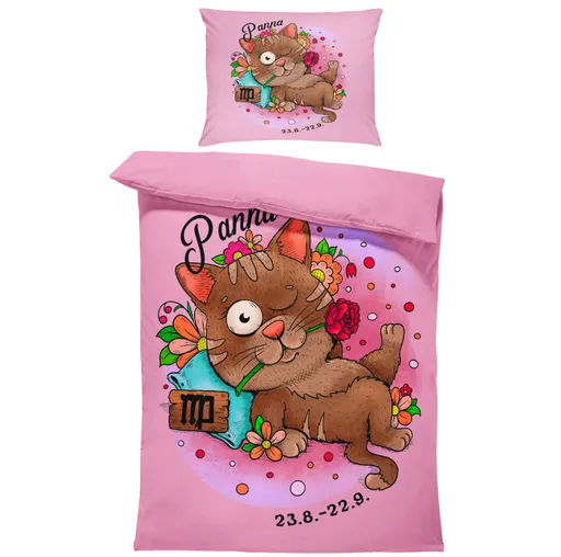 Povlečení Kočičí znamení – panna (Rozměr : 1x140/220 + 1x90/70)