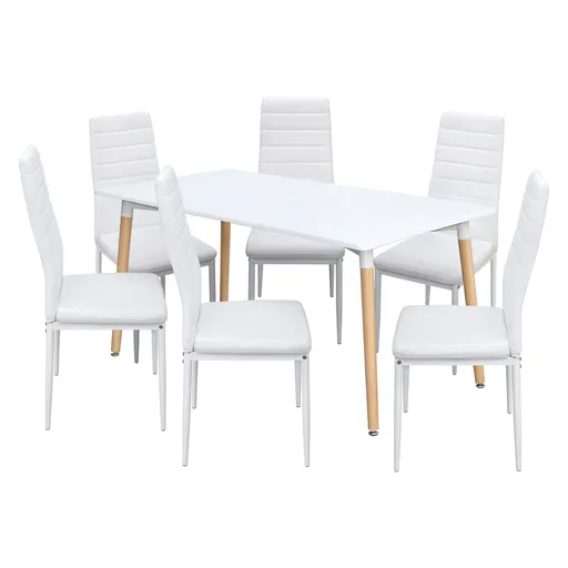 Jídelní stůl ONE 160x90 bílý + 6 židlí SIGMA bílých