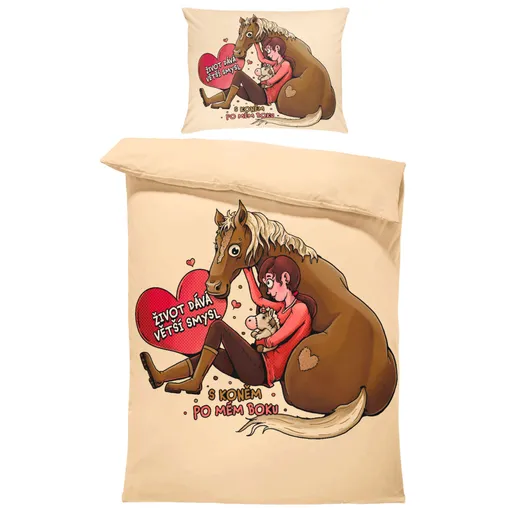 Povlečení Život dává smysl s koněm (Rozměr : 1x140/220 + 1x90/70)