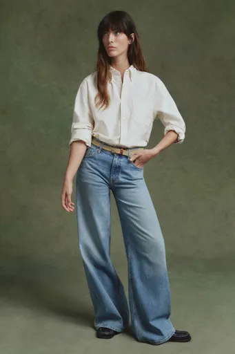 DŽÍNY GANT WIDE LEG JEANS MID BLUE VINTAGE