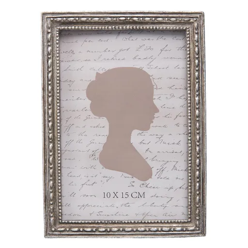 Stříbrný fotorámeček s patinou - 12*2*17 cm / 10*15 cm Clayre & Eef