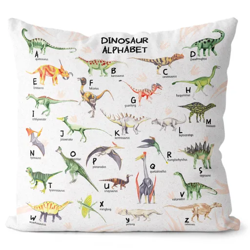 Polštář Dinosauří abeceda (Velikost: 40 x 40 cm)