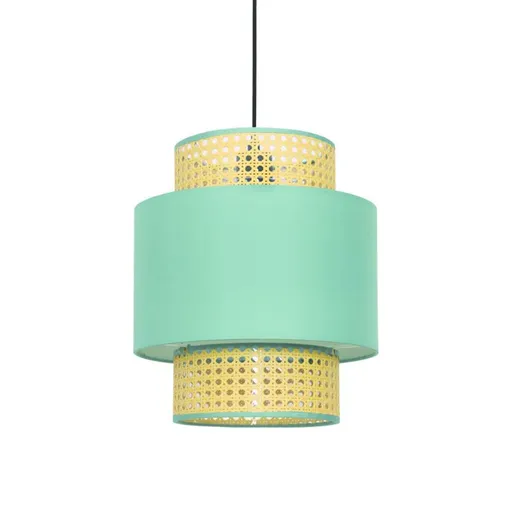 ACA Lighting závěsné svítidlo 1XE27 NISYROS textil+ratan D30XH150CM TF20831PG