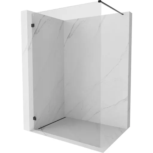 MEXEN/S Lunar Sprchová zástěna WALK-IN levá 60 x 200, transparent 8 mm, černá 830-060-000-70-00-L