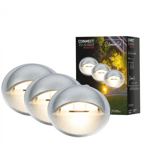 BRILONER CONNECT TO SHINE prodlužovací sada Teak 3ks LED zapuštěných svítidel do země, IP65 3923034