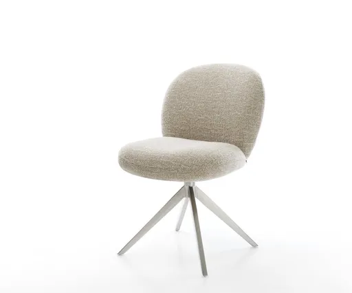 Jídelní židle Nube-Flex látka Měkký béžová křížová podnož