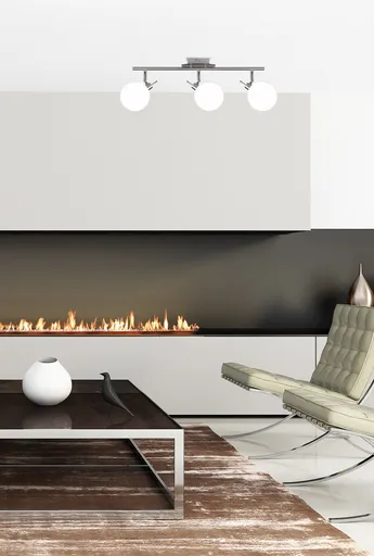 Stropní lampa Ghost saténová, 3x40W, stínidlo G9, bílá