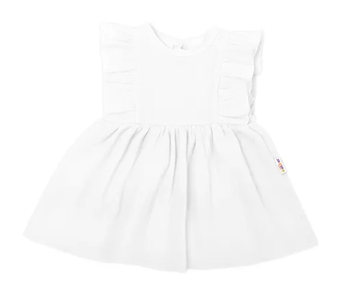 Baby Nellys Lehké mušelínové šatičky pro holčičky, bílé