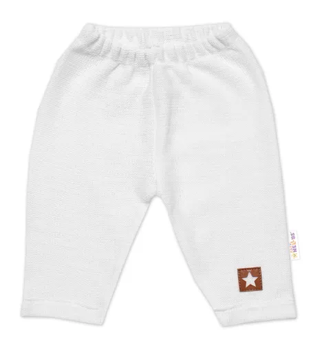 Baby Nellys Pletené kalhoty Hand Made Boy,bílé, 68