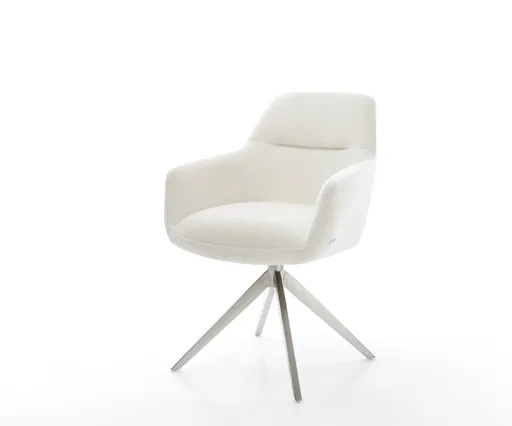 Jídelní židle Pejo-Flex bouclé měkký béžová křížová podnož